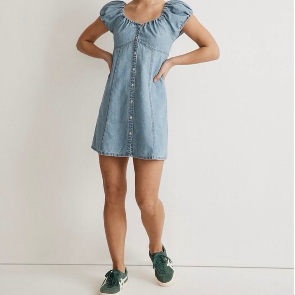 Madewell Denim Margie Mini Dress in Bevy Wash Sz 10